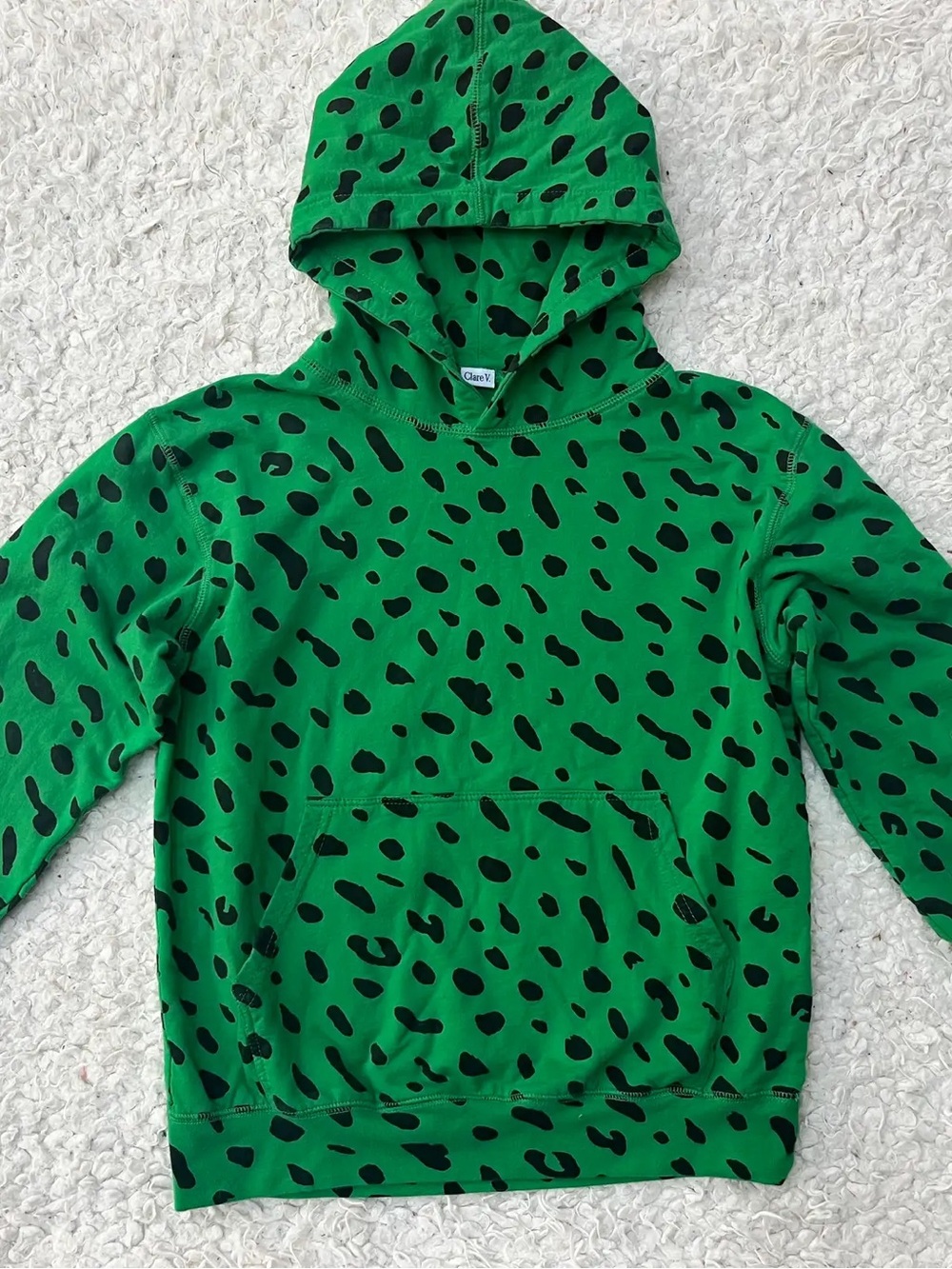Green Leopard Print Hoodie - Unbranded